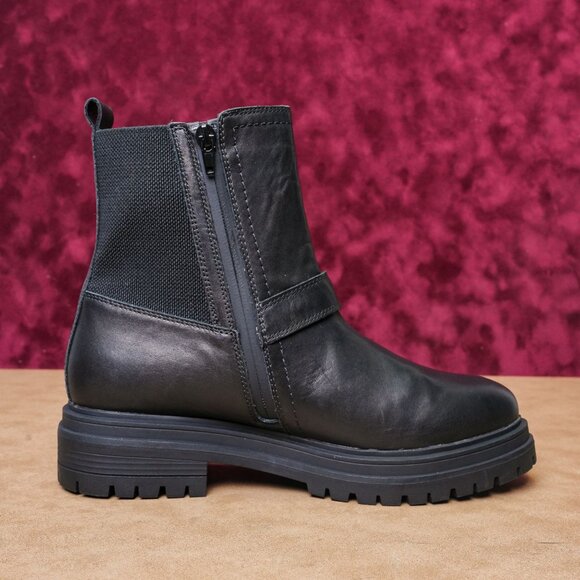 Blondo Women Garnet Waterproof Black Leather Moto Biker Ankle Boots size 10 - Picture 4 of 7